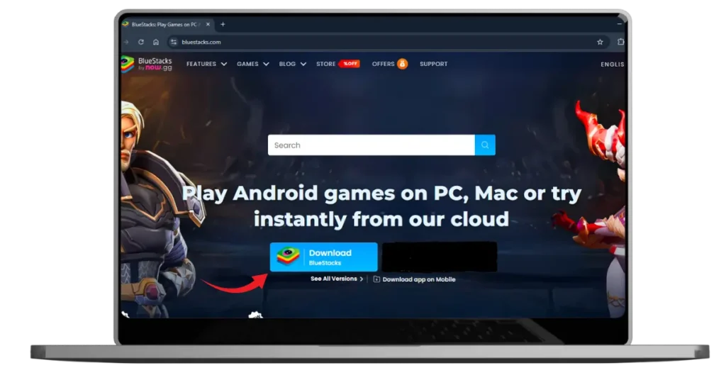 Download Button to Install BlueStacks