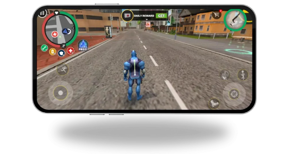 Open World Environment in Rope Hero Mod APK