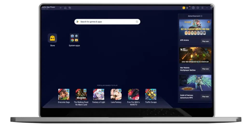 Launch of BlueStacks