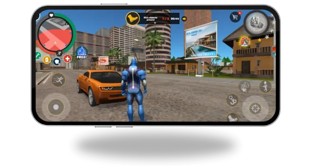Action Simulating Gameplay in Rope Hero Vice Town